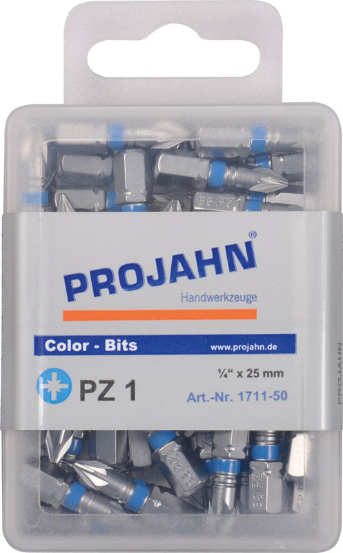 Color Bits Pozidriv 6,3 / 1/4" 50-pack 