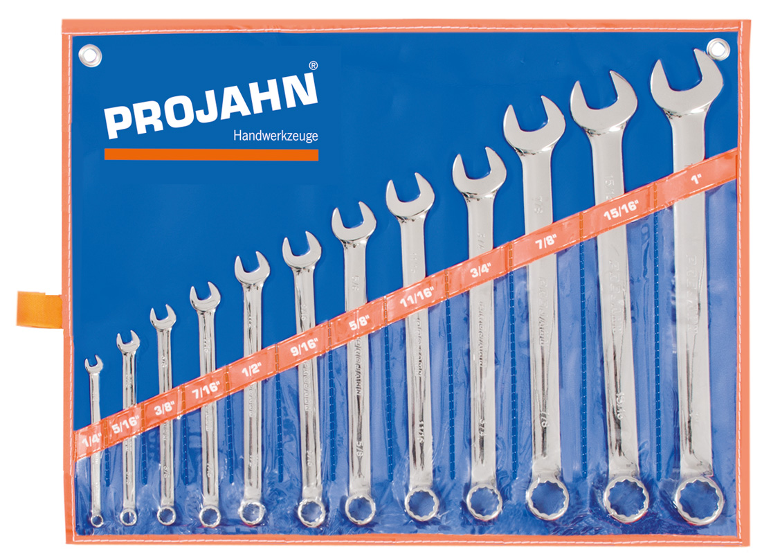 Combination wrench set 12 pcs. Inch