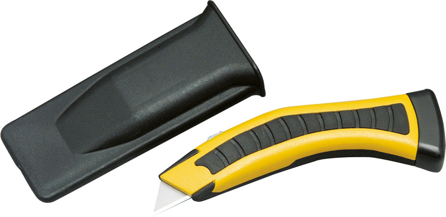 Knife with rectangular blade and protection quiver