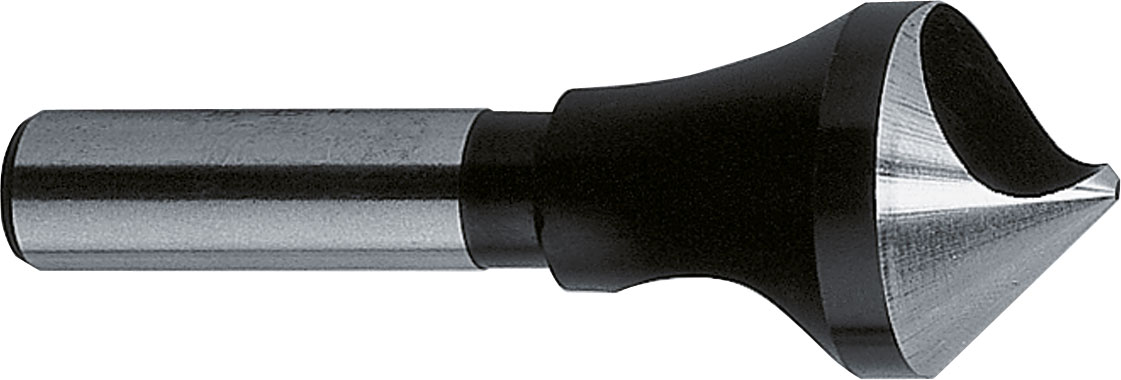 Countersink 90° with transverse hole straight shank HSS-Co