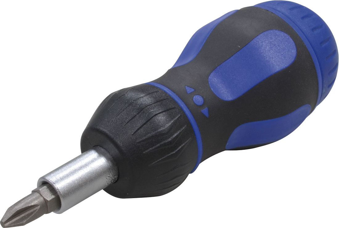 Stubby-ratchet-screwdriver magnetic 6,3 / 1/4" XYXYX20705 8 Bits
