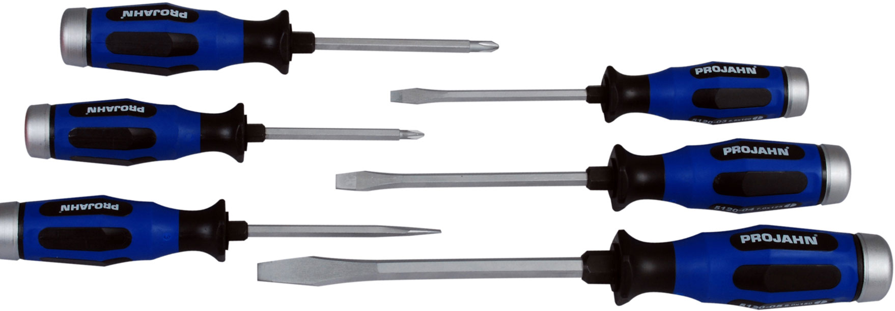 Screwdriver set with hammering cap and wrench adapter  Slotted and XYXYX20725 6 pcs.