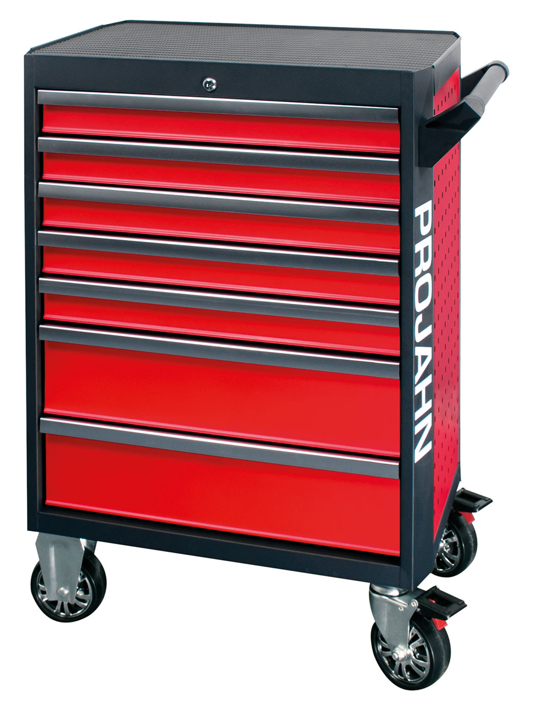 Roller cabinet GALAXY with 7 drawers Red / Anthracite 