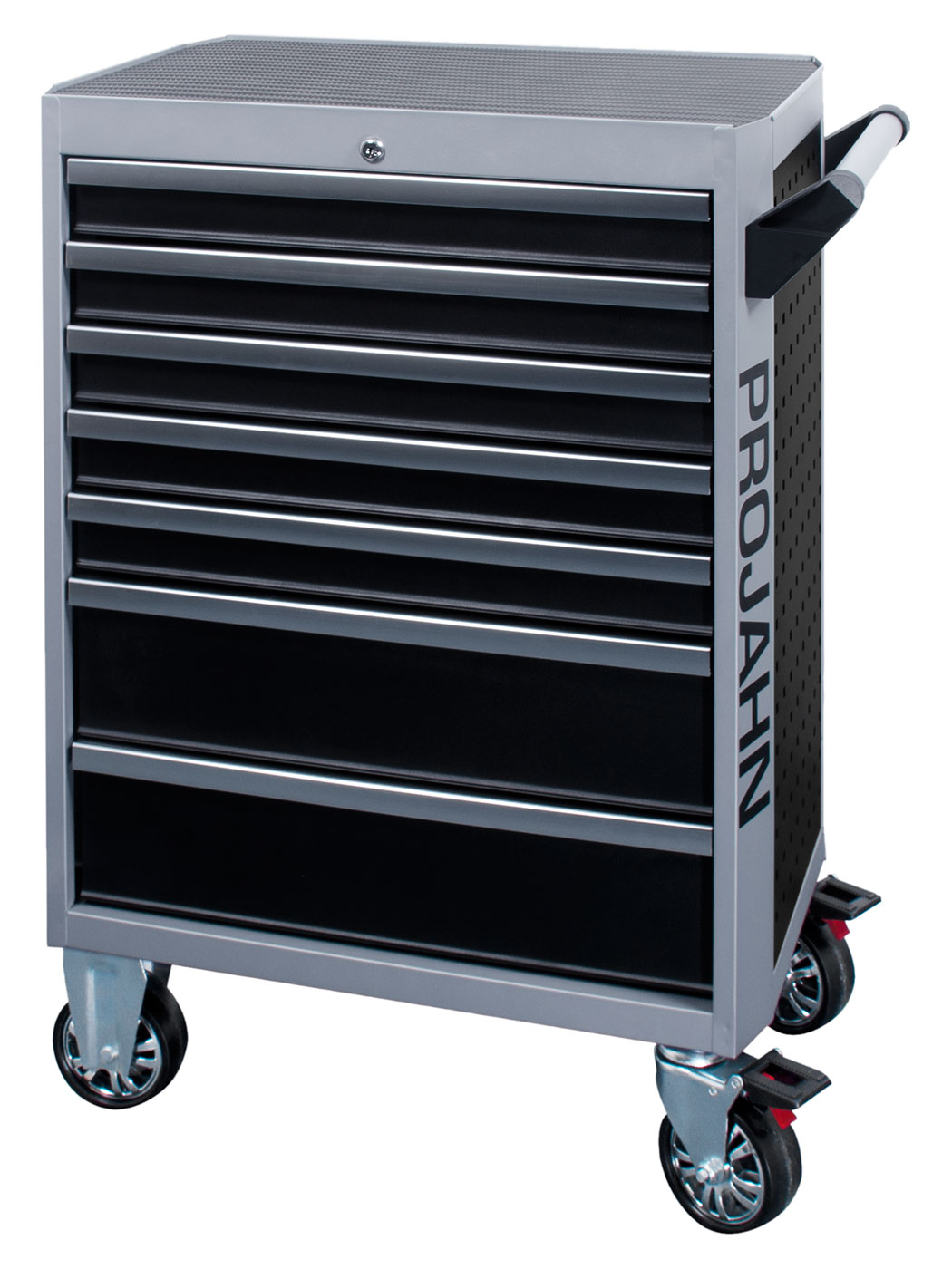 Roller cabinet GALAXY with 7 drawers Black / Silver Grey 