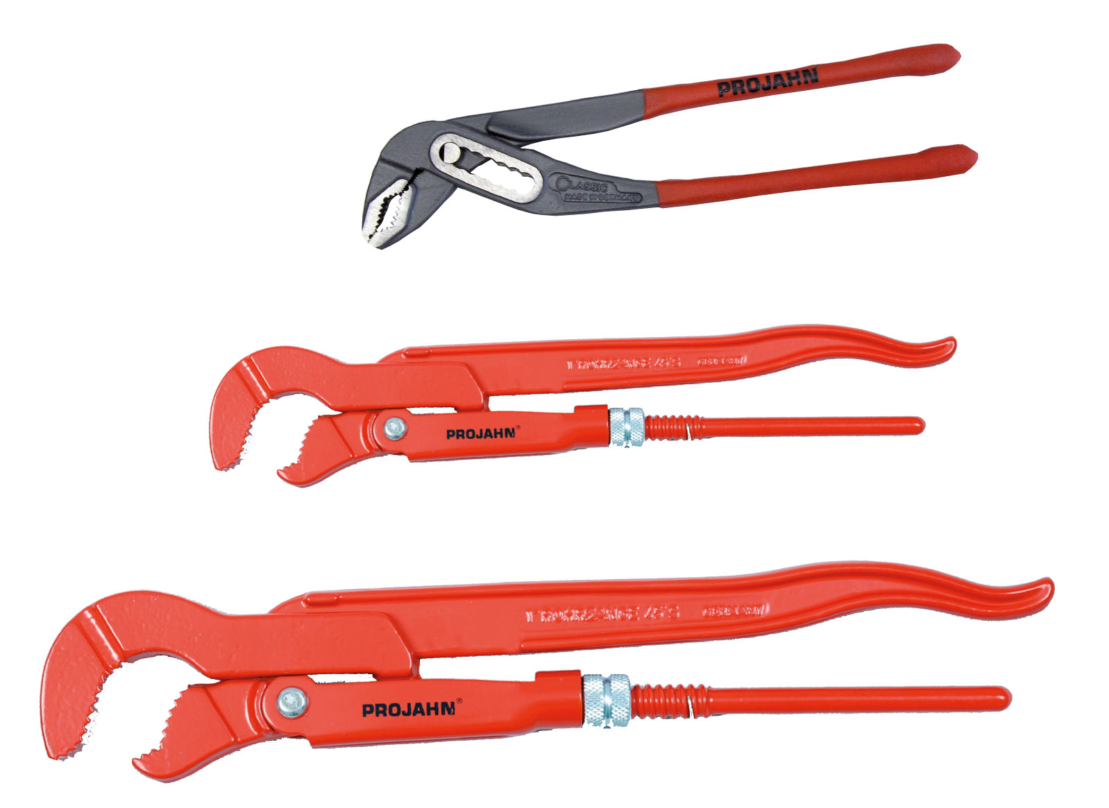 Waterpump pliers and elbow pipe wrench set 3 pcs.